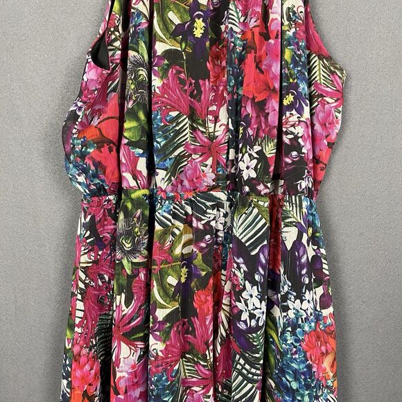 Lane Bryant Floral Gauze Sundress Sz 22/24 Spaghetti Strap Summer Dress Flowy - Picture 7 of 11